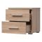 Comodino Marrone 2 Cassetti un Ripiano 44.5x33.5x43h cm, Apertura Scorrevole - Colliano