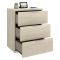 Comodino Marrone Rovere Grigio 3 Cassetti un Ripiano 34x42x57h cm, Piedini abs Antirumore e Antigraffio - Blythe