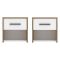 Comodino Marrone Rovere Nodi Bianco un Cassetto un Ripiano 42x33x42h cm, Apertura Scorrevole - Secli