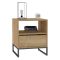 Comodino Marrone Rovere un Cassetto un Ripiano 51x51x61h cm, Apertura Scorrevole - Compatri