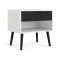 Comodino moderno bianco e nero 50x39x49h cm - Lucina