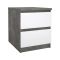 Comodino moderno cemento e bianco lucido 50x40x49h cm - Azar