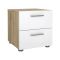 Comodino moderno quercia e bianco lucido 40x40x42h cm - Fedora