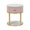 Comodino moderno rosa e bianco 42x42x48h cm - Gerhard