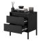 Comodino Nero 2 Cassetti un Ripiano 54x40x56h cm, Apertura Scorrevole - Gasalisa