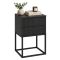 Comodino Nero Antracite 2 Cassetti Apertura Scorrevole 40x39x65h cm, Chiusura Scorrevole - Lehatava
