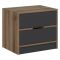 Comodino Nero Antracite Marrone Noce 4 Cassetti Apertura Scorrevole 54x40x47h cm, Chiusura Scorrevole - Legnago