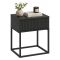 Comodino Nero Antracite un Cassetto Apertura Scorrevole 40x39x52h cm, Chiusura Scorrevole - Lelalaha