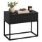 Comodino Nero Antracite un Cassetto Apertura Scorrevole 60x39x52h cm, Chiusura Scorrevole - Leletete