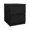 Comodino Nero un Ripiano 2 Cassetti 50x40x50h cm, Apertura Scorrevole - Azar
