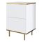 Comodino Oro Bianco un Ripiano Apertura Battente 40x35x60h cm, Un'anta - Vestone