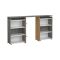 Comodino stretto cemento e bianco lucido 144x26x79h cm - Peridoto