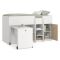 Composizione Camera da Letto Bianco Marrone Rovere Dimensione Materasso 90x200 cm Scrivania Estraibile 203x104x111h cm, un Letto - Lamedani