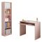 Composizione Camera da Letto Rosa Reversibile per Cameretta 90x54x79h cm, Misure Elementi Scrivania: 90x54h79, Libreria: 52x25h180 cm - Gaggi