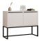 Consolle Bianco Nero 2 Vani Colore Struttura Nero 90x34x70h cm, Colore Ripiano Bianco - Arresi