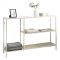 Consolle Bianco Panna 2 Ripiani 3 Vani 120x30x80h cm, Peso Supportato 60 kg - Vaprio