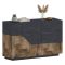 Credenza acero e ardesia 141x43x86h cm 2 ante e 3 cassetti - All