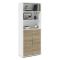 Credenza alta bianca e quercia 89x40x221h cm 2 ante - Valsesia
