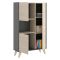 Credenza alta rovere e antracite 81x43x135h cm 3 ante - Crono