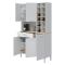 Credenza alta rovere e bianca 108x40x186h cm 5 ante e 1 cassetto - Alima