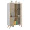 Credenza alta rovere e bianca 81x43x135h cm 3 ante - Crono