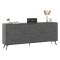 Credenza antracite 183x35x77h cm 6 ante - Earl