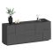 Credenza antracite 220x44x86h cm 4 ante e 3 cassetti - Astel