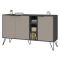 Credenza antracite e beige 142x35x83h cm 3 ante - Alin