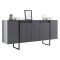 Credenza antracite e nera moderna 160x35x80h cm 4 ante - Arta