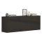 Credenza bassa antracite lucida 170x40x60h cm 3 ante e 1 cassetto - Arina