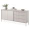 Credenza Beige 3 Cassetti 2 Ripiani 187x40x81h cm, Apertura Battente, Scorrevole - Hatone
