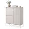Credenza Beige 5 Ripiani Apertura Battente 104x40x123h cm, 3 Ante - Hatolaro