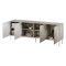 Credenza Beige Cashmere 2 Ripiani Apertura Battente 201x42x75h cm, 4 Ante - Vedras