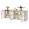 Credenza Beige Cashmere Trasparente 4 Ripiani Apertura Battente 181x39x83h cm, 4 Ante - Hapa
