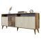 Credenza Beige Marmo Marrone Marmo 2 Ripiani 4 Ante 180x35x78h cm, 6 Vani - Roattos