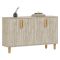 Credenza Beige Marmo Marrone Rovere 2 Ripiani 4 Ante 120x30x74h cm, 4 Vani - Venerina