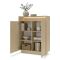 Credenza Beige Marrone 4 Ripiani Apertura Battente 103x40x119h cm, 2 Ante - Halane