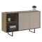 Credenza Beige Marrone Noce 3 Ripiani Apertura Battente 184x40x87h cm, 3 Ante - Capena