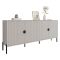 Credenza Beige Nero Cassetti 4 Ripiani 203x49x83h cm, Apertura Battente - Arpina