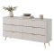 Credenza Beige oro 6 Cassetti un Ripiano 163x38x81h cm, Apertura Scorrevole - Hali