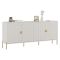 Credenza Beige oro Cassetti 4 Ripiani 203x49x83h cm, Apertura Battente - Arpina