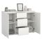 Credenza bianca 119x40x83h cm 2 ante e 3 cassetti - Zumpano
