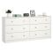 Credenza bianca 143x30x68h cm 6 cassetti - Rick