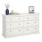 Credenza bianca 163x51x88h cm 6 cassetti - Hibaru