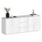 Credenza bianca 220x44x86h cm 4 ante e 3 cassetti - Astel