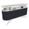 Credenza bianca e antracite 150x43x75h cm 2 ante - Joy