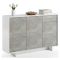 Credenza bianca e cemento 134x35x87h cm 3 ante e 1 cassetto - Arius