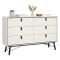 Credenza bianca e nera 150x40x94h cm 6 cassetti - Anturio
