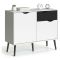 Credenza bianca e nera 98x39x81h cm 2 ante e 1 cassetto - Audit