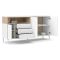 Credenza bianca e quercia 175x48x89h cm 3 ante e 3 cassetti - Julie